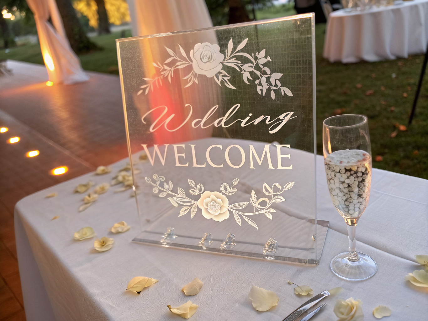 Elegant wedding welcome sign