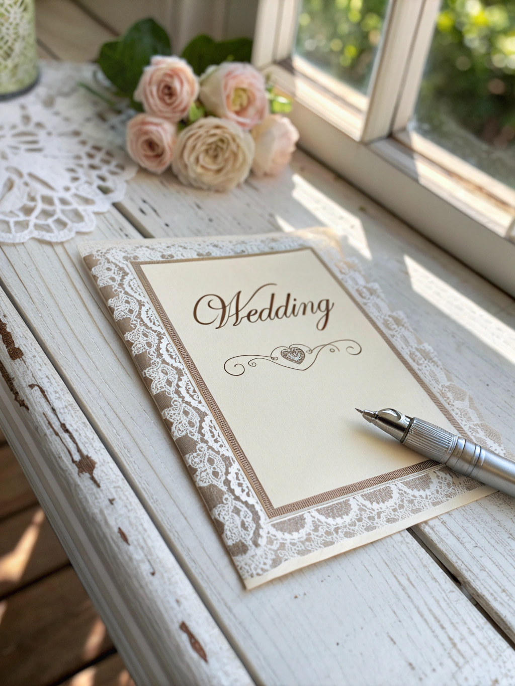 Intricate laser-cut wedding invitation